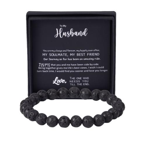lave volcanique bracelet, Rond, fait à la main, modèles différents pour le choix & pour homme, beads length 8mm, Longueur Environ 8.5 pouce, Vendu par PC
