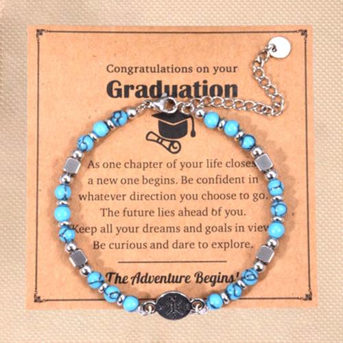 turquoise naturelle bracelet, avec Acier inoxydable 304, Boussole, fait à la main, unisexe & réglable, Longueur Environ 6.7 pouce, Vendu par PC