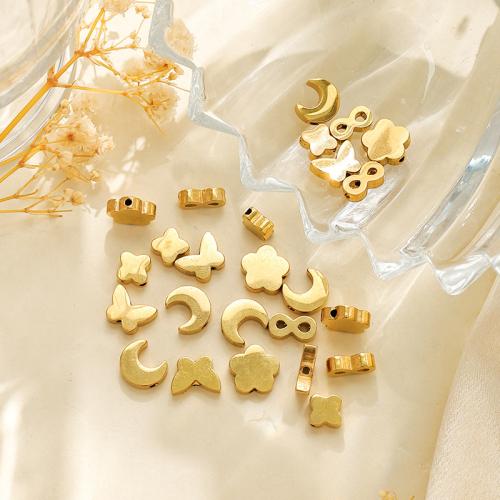 Edelstahl-Beads, 304 Edelstahl, goldfarben plattiert, DIY, goldfarben, 10PCs/Tasche, verkauft von Tasche