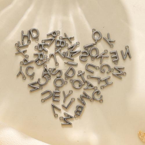 Rostfritt stål Häng Brev, 304 rostfritt stål, Alfabetsbokstav, silver pläterad, DIY, silver, 100PC/Bag, Säljs av Bag