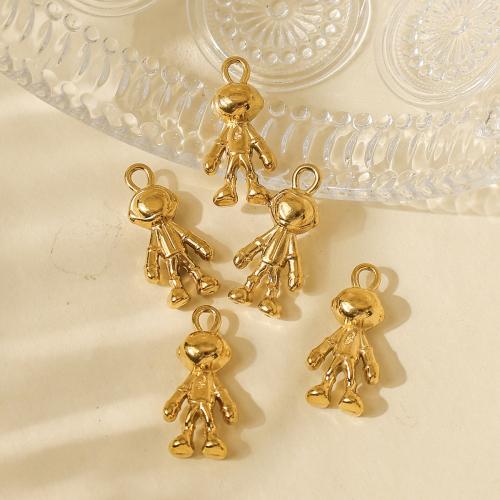 Edelstahl Schmuck Anhänger, 304 Edelstahl, Cartoon, goldfarben plattiert, DIY, goldfarben, 10PCs/Tasche, verkauft von Tasche