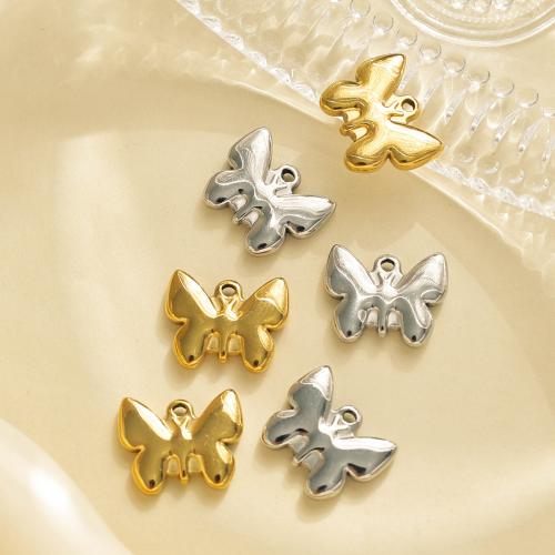 Stainless Steel Animal Pendants 304 Stainless Steel Butterfly plated DIY Sold By Bag