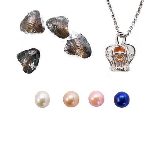 Freshwater Pearl Gravida Harmony boll halsband, med Zink Alloy, Plum Blossom, guldfärg pläterade, mode smycken, fler färger för val, 170x120x130mm, Säljs av PC