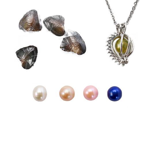 Freshwater Pearl Gravida Harmony boll halsband, med Zink Alloy, mode smycken, fler färger för val, 170x120x30mm, Längd 45 cm, 4PC/Lot, Säljs av Lot