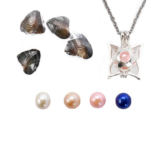 Freshwater Pearl Gravida Harmony boll halsband, med Zink Alloy, mode smycken, fler färger för val, Friska Armband, 170x120x30mm, Längd 45 cm, 4PC/Lot, Säljs av Lot