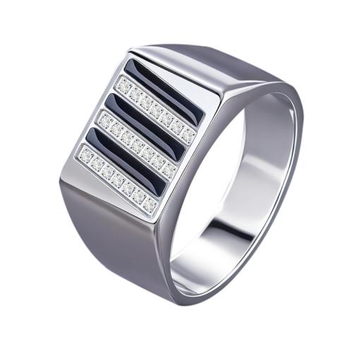 Titanium ocel Prst prsten, různé velikosti pro výběr & micro vydláždit kubické zirkony & pro muže & epoxy samolepky, Původní barva, Velikost:9-11, Prodáno By PC