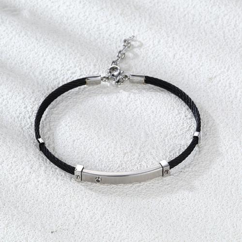 Acier titane bracelet, Placage, bijoux de mode & pour homme, plus de couleurs à choisir, Longueur Environ 8.3 pouce, Vendu par PC