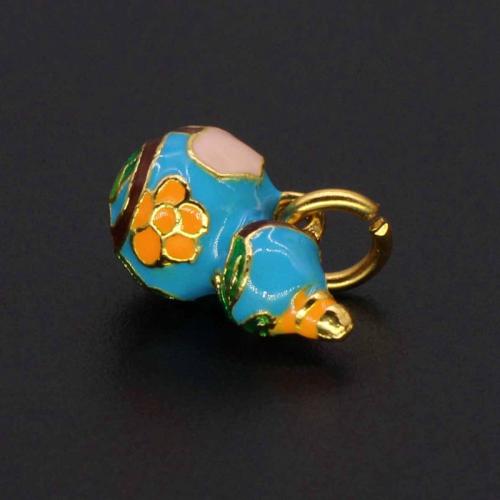 Zinc Alloy Enamel Pendants Calabash gold color plated DIY Sold By Bag