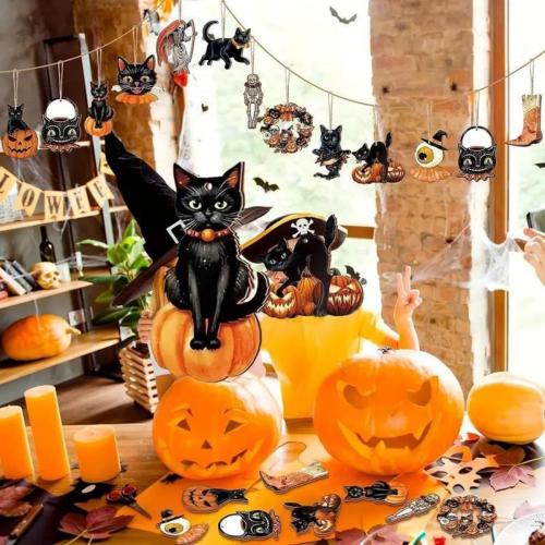 Halloween Dekoration, Holz, Modeschmuck, keine, 12PCs/setzen, verkauft von setzen