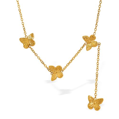 Colar de jóias de aço inoxidável, Aço inoxidável 304, banhado, joias de moda & para mulher, dourado, vendido por PC