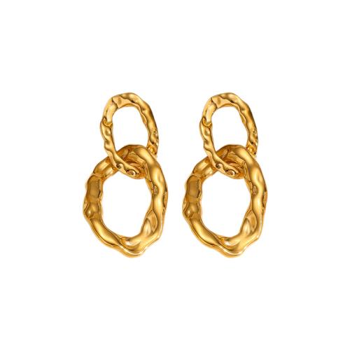 Edelstahl Tropfen Ohrring, 304 Edelstahl, plattiert, verschiedene Stile für Wahl & für Frau & hohl, goldfarben, verkauft von Paar