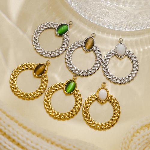 Pingentes em  jóias, Aço inoxidável 304, with Pedra natural, banhado, DIY, Mais cores pare escolha, 10PCs/Bag, vendido por Bag