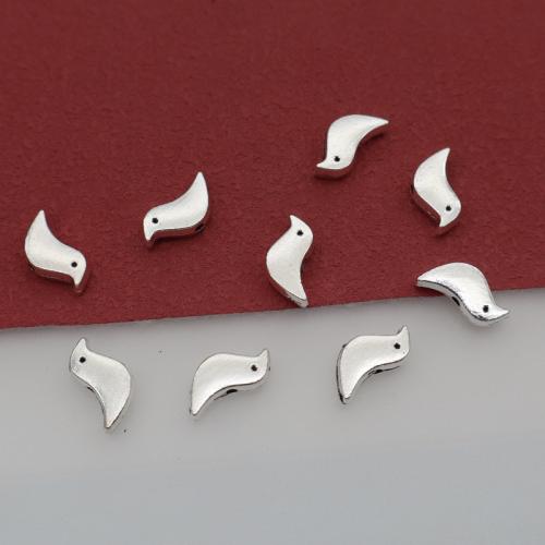Zink Alloy Animal Pärlor, Fågel, silver pläterad, DIY, 13x6x3mm, Innerdiameter:Ca 1mm, 100PC/Bag, Säljs av Bag