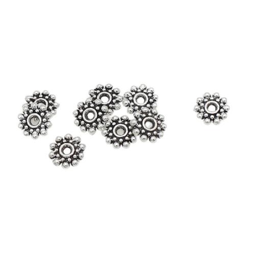 Zinc Alloy Spacer Beads silver color plated DIY antique silver color 8mm Inner Approx 1mm Sold By Bag