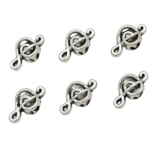 Zinek Spacer Beads, Music Note, barva stříbrná á, DIY, 100PC/Bag, Prodáno By Bag
