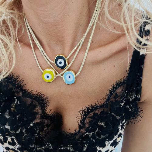 Collier Evil Eye bijoux, chalumeau, Placage, bijoux de mode & pour femme, plus de couleurs à choisir, Vendu par PC