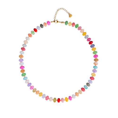 Collier Murano, chalumeau, avec Des billes de verre, fait à la main, bijoux de mode & pour femme, Vendu par PC