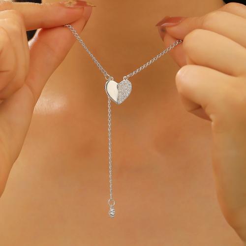 Collier en laiton, Placage, bijoux de mode & avec strass, plus de couleurs à choisir, protéger l'environnement, sans nickel, plomb et cadmium, Vendu par PC