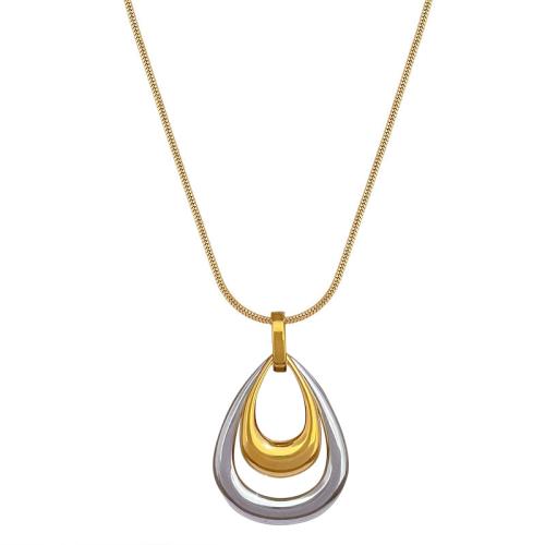 Collier d'acier titane, pour femme & deux tons & creux, Vendu par PC