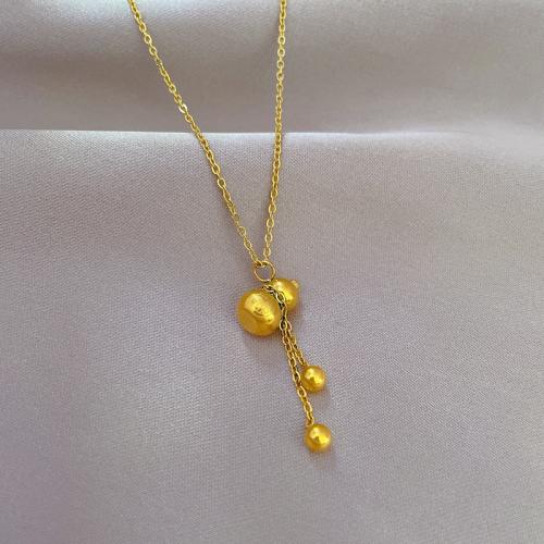 Collier d'acier titane, bijoux de mode & pour femme, doré, Longueur Environ 21-50 cm, Vendu par PC