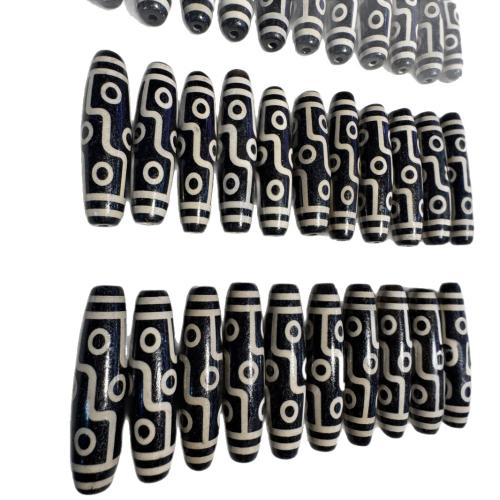 Naturliga tibetanska agat Dzi Pärlor, DIY, 55mm, Säljs av PC