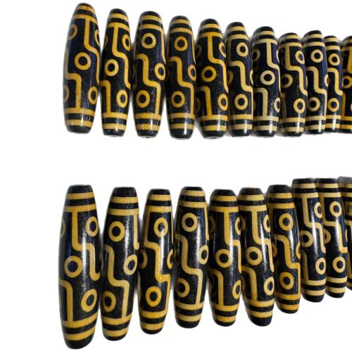 Naturliga tibetanska agat Dzi Pärlor, DIY, 55mm, Säljs av Bag