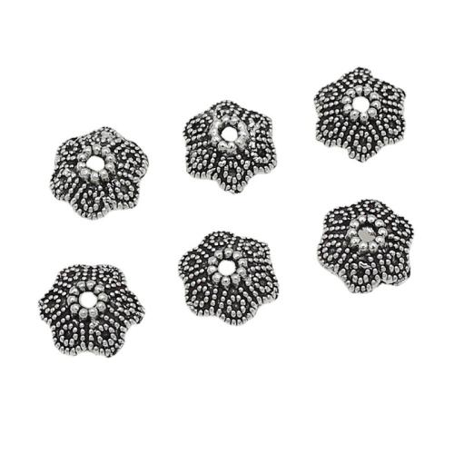 Zink Alloy Bead Cap, Blomma, silver pläterad, DIY, 11mm, Säljs av Bag