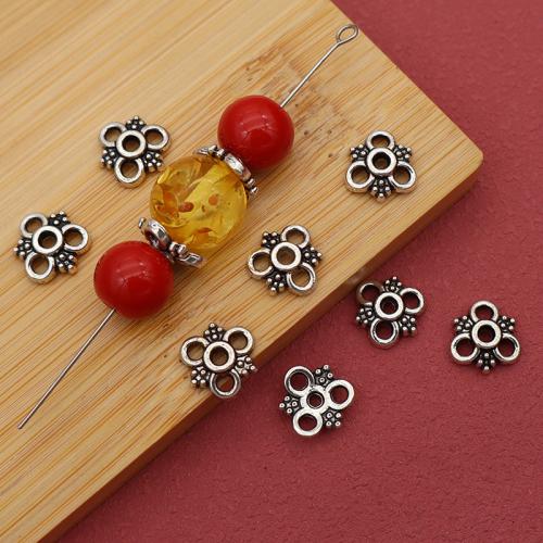 Zink Alloy Bead Cap, Blomma, silver pläterad, DIY, 10mm, Innerdiameter:Ca 1.5mm, 100PC/Bag, Säljs av Bag