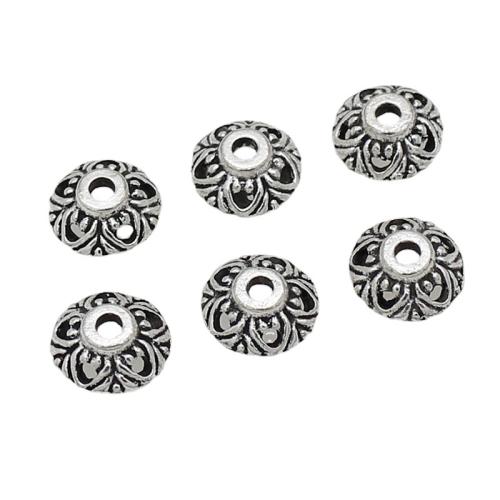 Zink Alloy Bead Cap, Blomma, silver pläterad, DIY, 10mm, 100PC/Bag, Säljs av Bag