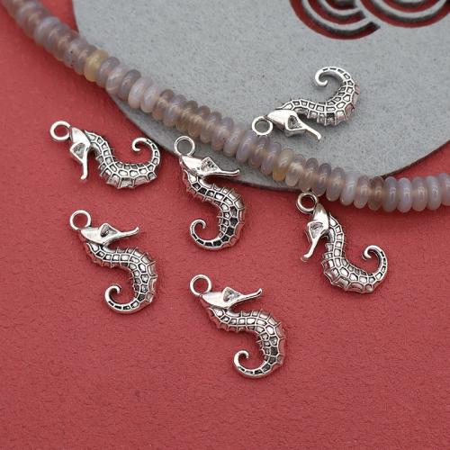 Zinc Alloy Animal Pendants Seahorse silver color plated DIY antique silver color Sold By Bag