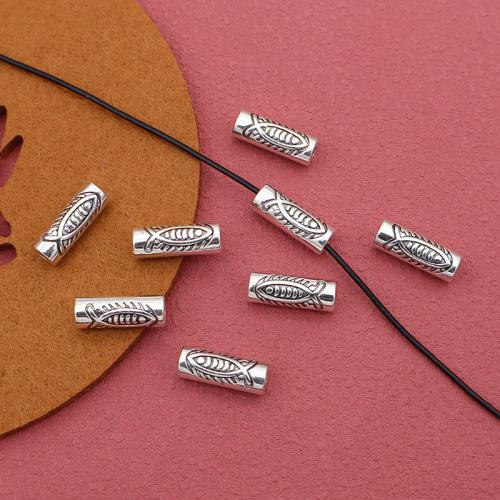 Zink Alloy Tube Pärlor, silver pläterad, DIY, 14x25mm, 100PC/Bag, Säljs av Bag