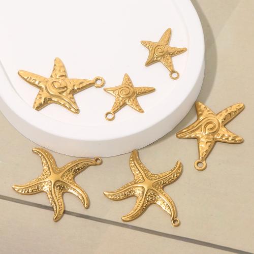 Nerezová ocel zvířat Přívěsky, 304 Stainless Steel, Hvězdice, DIY, více barev na výběr, 10PC/Bag, Prodáno By Bag