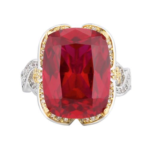 Brass prst prsten, Mosaz, barva pozlacený, pro ženy & s drahokamu & dutý, více barev na výběr, Prodáno By PC