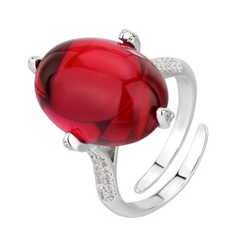 Brass prst prsten, Mosaz, barva pozlacený, módní šperky & pro ženy & s drahokamu, více barev na výběr, Prodáno By PC