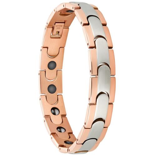 Acier inoxydable 304 bracelet, avec Pierre de Noir-Magnetic, bijoux de mode & pour homme, Longueur Environ 8.5 pouce, Vendu par PC