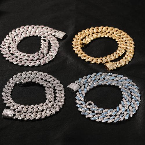 Cuivre Collier et bracelet, Placage, normes différentes pour le choix & pavé de micro zircon & pour homme, plus de couleurs à choisir, Vendu par PC