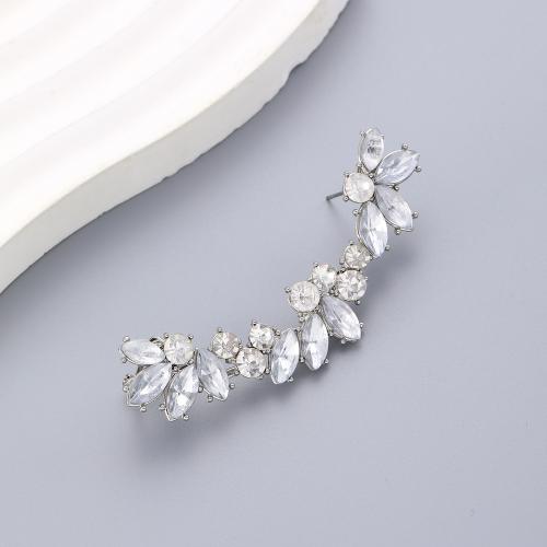 alliage de zinc Clip boucle d’oreille, Placage de couleur d'or, bijoux de mode & pavé de micro zircon, plus de couleurs à choisir, Vendu par PC