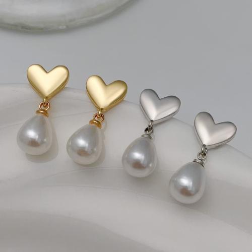 Boucles d'oreilles en alliage de zinc, avec perle de plastique, Placage de couleur d'or, bijoux de mode, plus de couleurs à choisir, Vendu par paire