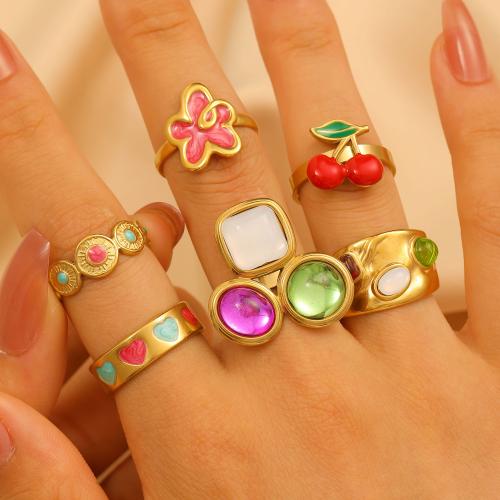 Resin sormen sormus, Messinki, kanssa Hartsi, päällystetty, muoti korut & emali, enemmän värejä valinta, nikkeli, lyijy ja kadmium vapaa, Myymät PC