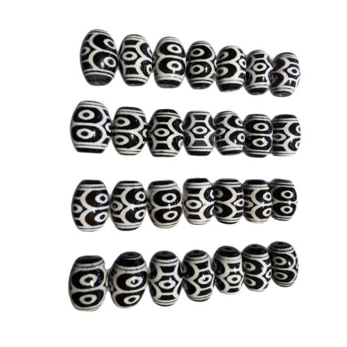 Természetes tibeti Achát Dzi Gyöngyök, DIY, 10x14mm, Által értékesített PC