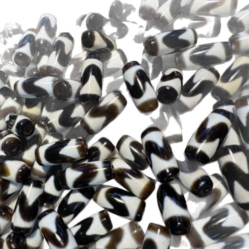 Természetes tibeti Achát Dzi Gyöngyök, DIY, 8x20mm, Által értékesített PC