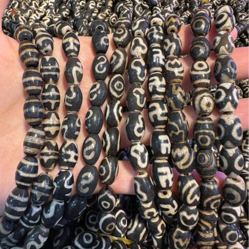 Természetes tibeti Achát Dzi Gyöngyök, DIY & különböző modellek a választás, 8x12mm, 30PC-k/Strand, Által értékesített Strand