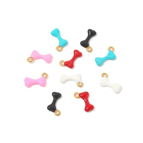 Stainless Steel Pendants 304 Stainless Steel Dog Bone gold color plated DIY & enamel golden Sold By Bag
