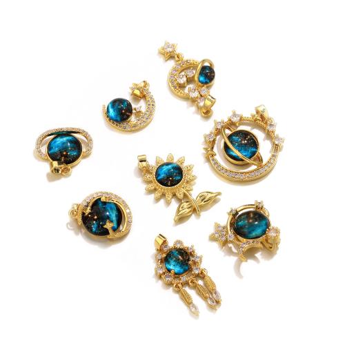 Crystal Hängen, Mässing, med Kristall, plated, DIY & med strass, fler färger för val, nickel, bly och kadmium gratis, 10PC/Bag, Säljs av Bag