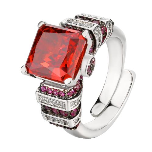 Brass prst prsten, Mosaz, barva pozlacený, módní šperky & pro ženy & s drahokamu, více barev na výběr, Prodáno By PC