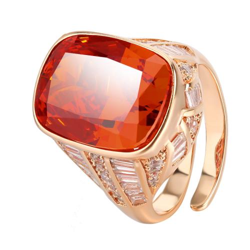 Brass prst prsten, Mosaz, barva pozlacený, módní šperky & pro ženy & s drahokamu, více barev na výběr, Prodáno By PC