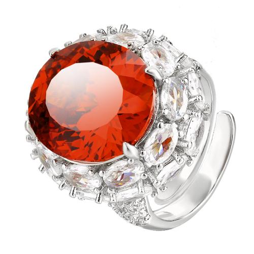 Brass prst prsten, Mosaz, barva pozlacený, módní šperky & pro ženy & s drahokamu, více barev na výběr, Prodáno By PC