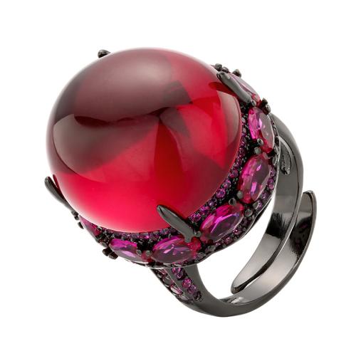 Brass prst prsten, Mosaz, módní šperky & pro ženy & s drahokamu, více barev na výběr, Prodáno By PC