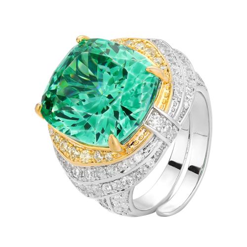 Brass prst prsten, Mosaz, barva pozlacený, módní šperky & pro ženy & s drahokamu, více barev na výběr, Prodáno By PC