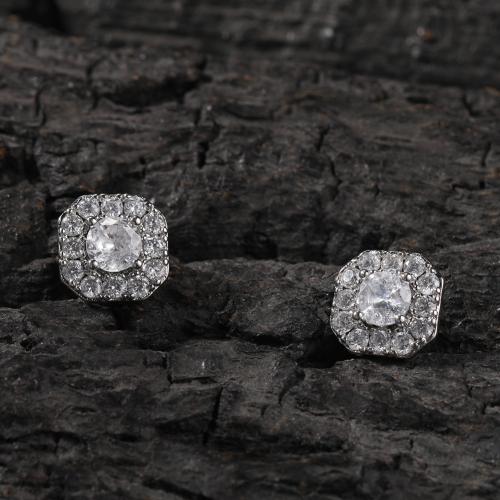 Boucles d'oreilles en laiton zircon cubique pavent, Placage, unisexe & styles différents pour le choix & pavé de micro zircon, Vendu par PC